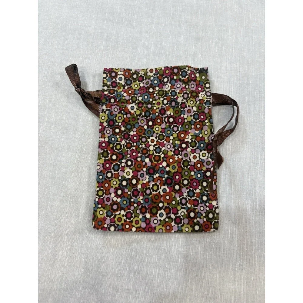 Brighton multicolor floral print drawstring jewelry pouch